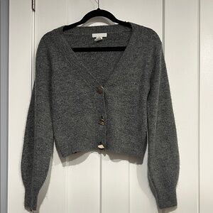 H&M Charcoal Button-Up Women's Cardigan